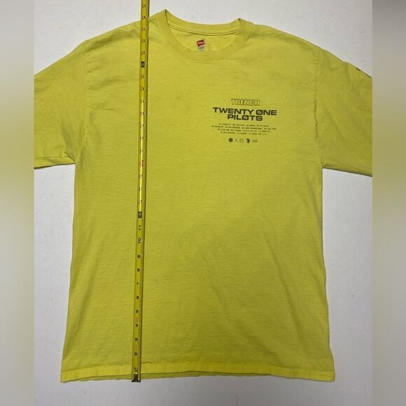 Twenty One Pilots Men’s Unisex Yellow Trench Graphic Long Sleeve Shirt Sz L - Picture 3 of 12
